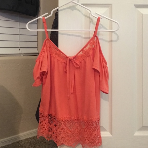 ( New )Orange off- the shoulder top