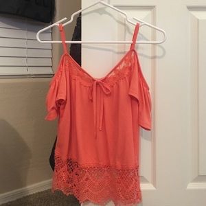 ( New )Orange off- the shoulder top