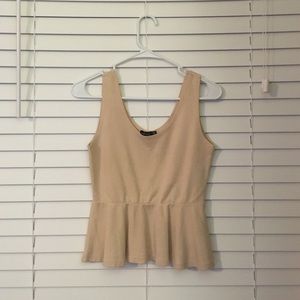 Cream colored peplum top. Make an offer :)