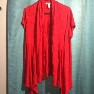 Red cardigan for summer