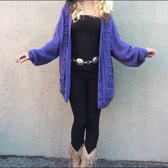 purple oversized cardigan