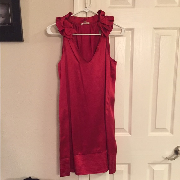Red silk dress