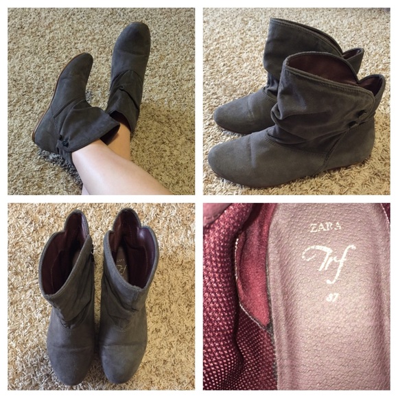 Zara Dark Gray Ankle Booties