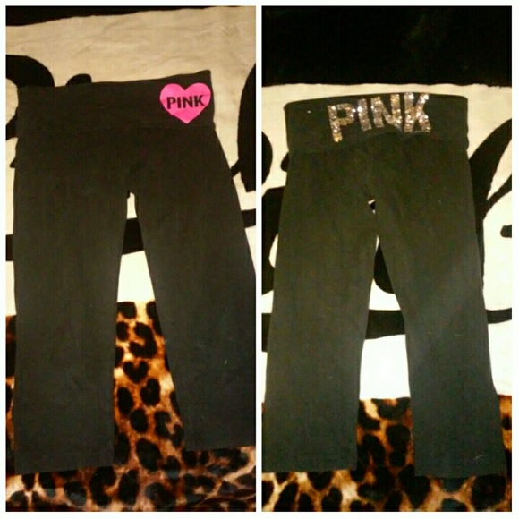 Victoria Secret pink bling yoga capris