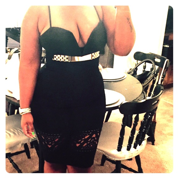 Deep plunge spaghetti strap cut out bottom dress!!