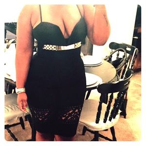 Deep plunge spaghetti strap cut out bottom dress!!