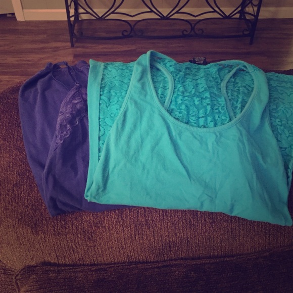 Bundle Rue 21 Lace Back Tank and Purple Bozzolo