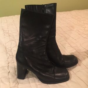 Black leather boots