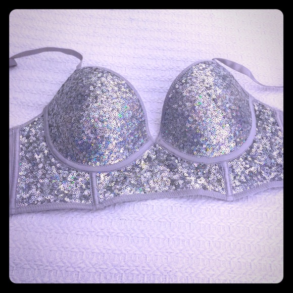 H&M sequin bustier bra