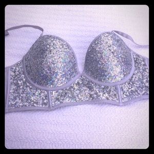 H&M sequin bustier bra