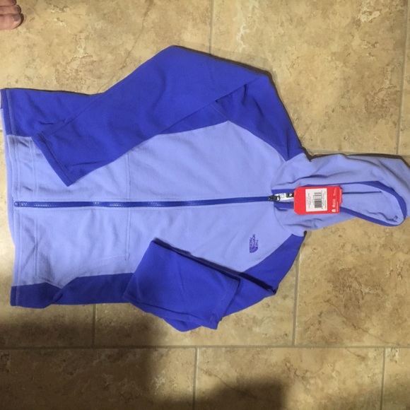 Girls North Face zip up sweatshirt