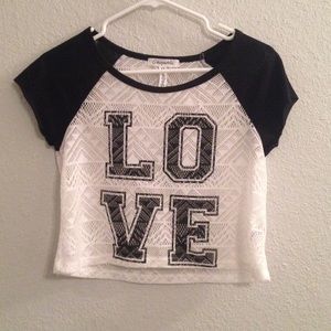 Black and white LOVE top