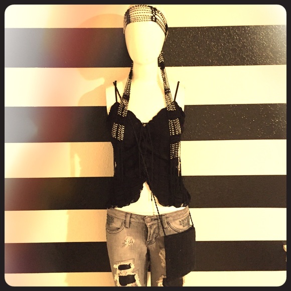 Scarf and cross body bag