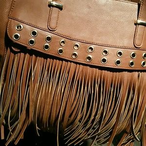 Steve Madden bonded leather fringe tote