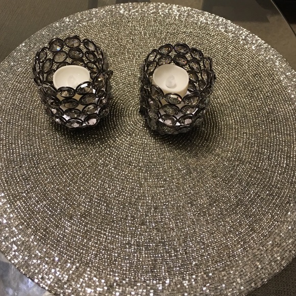 Makeup brush /candle holder pair