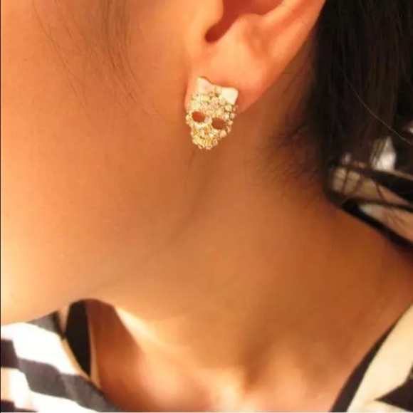 Skull bow earrings - Picture 3 of 4