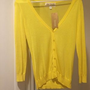 New yellow cardigan sweater