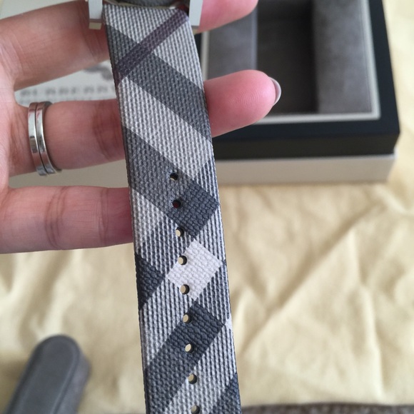 NWT BURBERRY The City Chrono Smoked Check BU9358