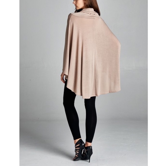 XX TENIAH cowl neck poncho top - CHARCOAL - Picture 3 of 3