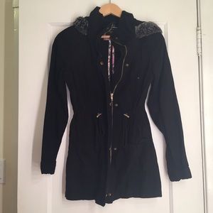 Black cotton-on long winter coat