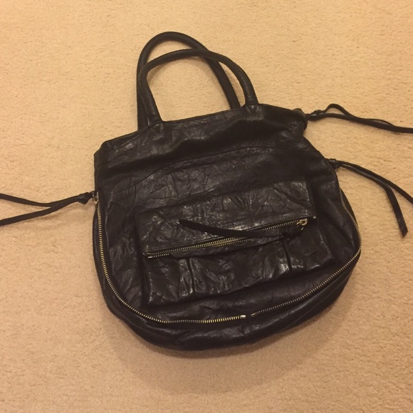 Black leather purse
