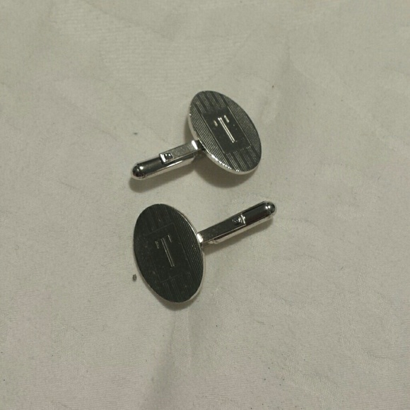 Sterling Silver initial "T" cuff links