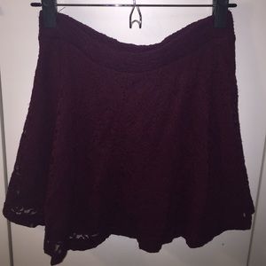 Forever 21 Burgundy Skater Skirt