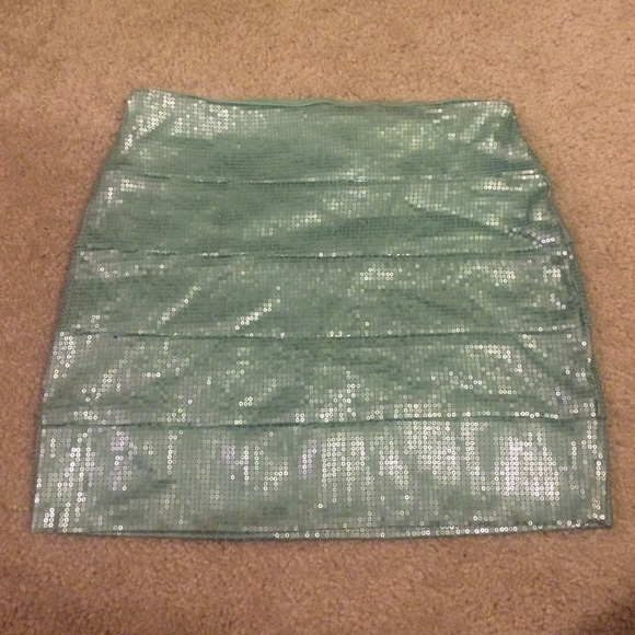 Mint sequin skirt