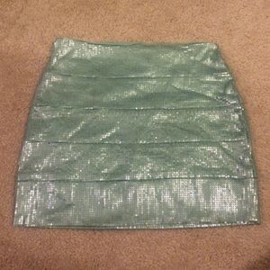 Mint sequin skirt