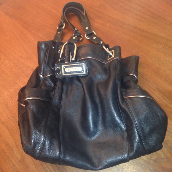 B Makowsky black leather bag