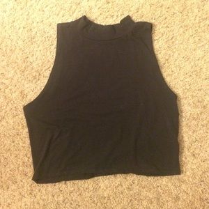Black High-neckline crop top