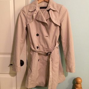 brand new ZARA Woman beige tan trench coat jacket