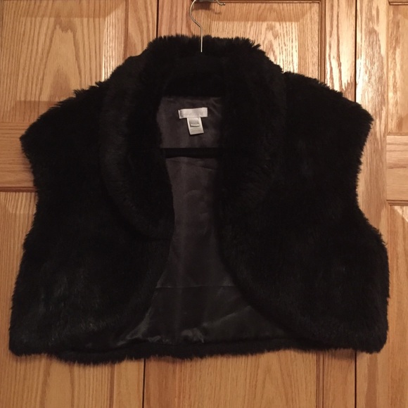 Charming Charles Black Short Fur Vest SZ M
