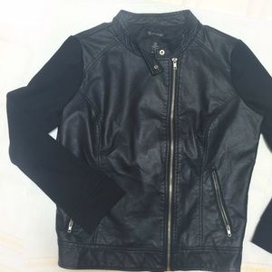 Faux leather bodice jacket