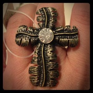 Beautiful Cross Ring. Adjustable. Brand New!