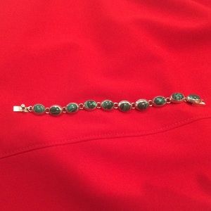 Silver and jade bracelet from Mexico