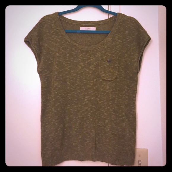 Short sleeve green LOFT sweater