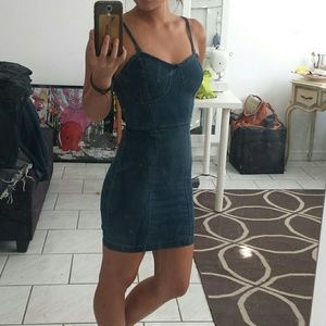 Bustier style denim dress