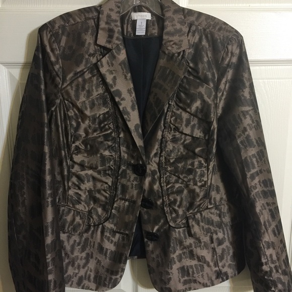 Chicos Size 1 animal print blazer/jacket