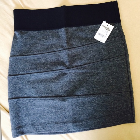 Black and grey skirt.
