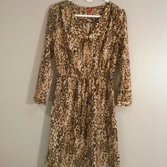Like new leopard animal print dress with pockets - Picture 2 of 4