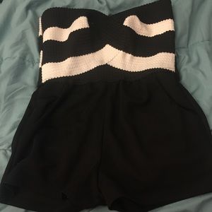 Black and white romper