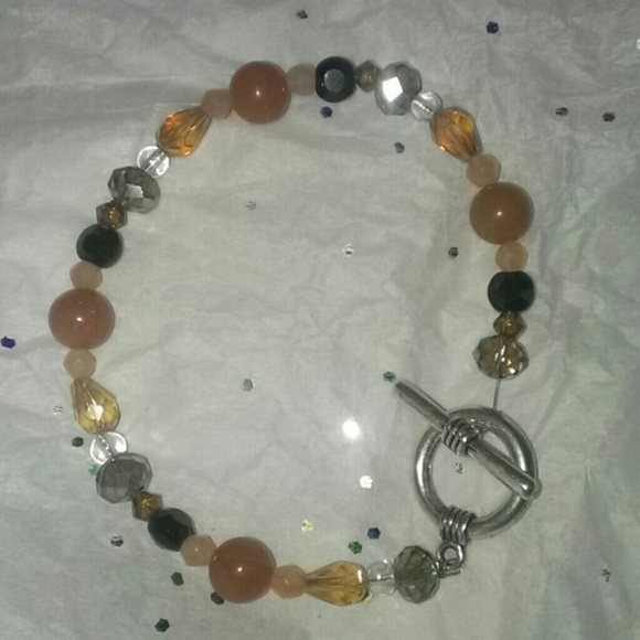 Handmade Adventurite glass bead bracelet