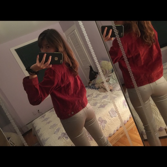 Red suede jacket - Picture 3 of 4