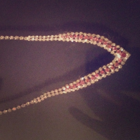 Pink and C Z set necklace and earings - Picture 1 of 3