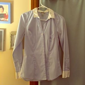 H&M blue and white button down