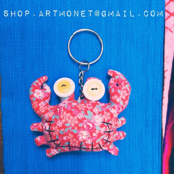 NWT Happy Flower Crab Handmade Keychain🦀 - Picture 1 of 1