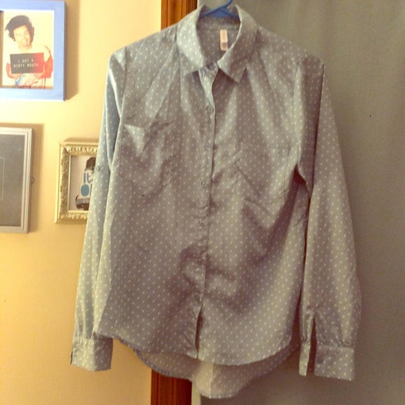 Silky polka dot button down - Picture 1 of 2