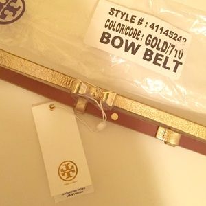 Tory Burch Gold Bow Belt