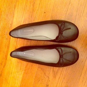 Black flats with bow